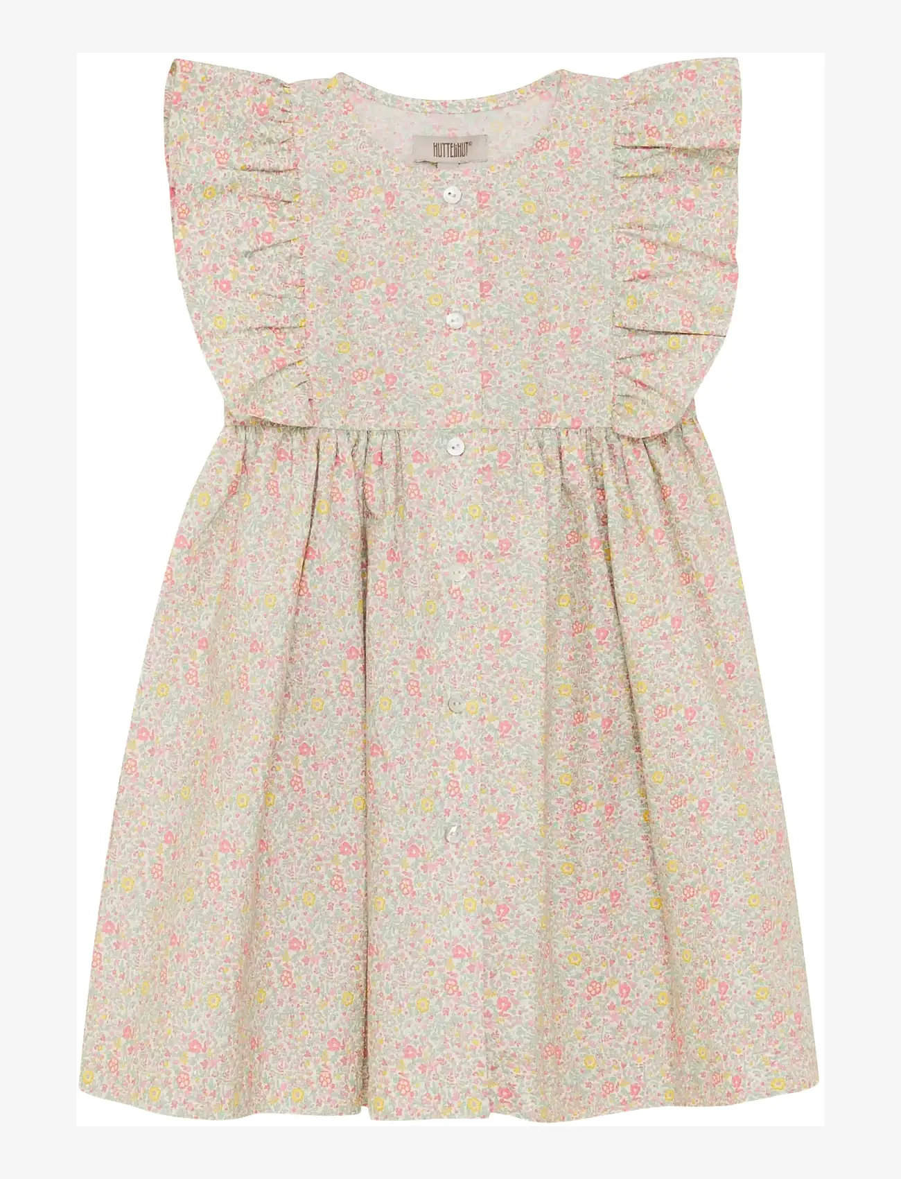 Huttelihut - Dress SS in Liberty Fabric - short-sleeved casual dresses - double cream - 1