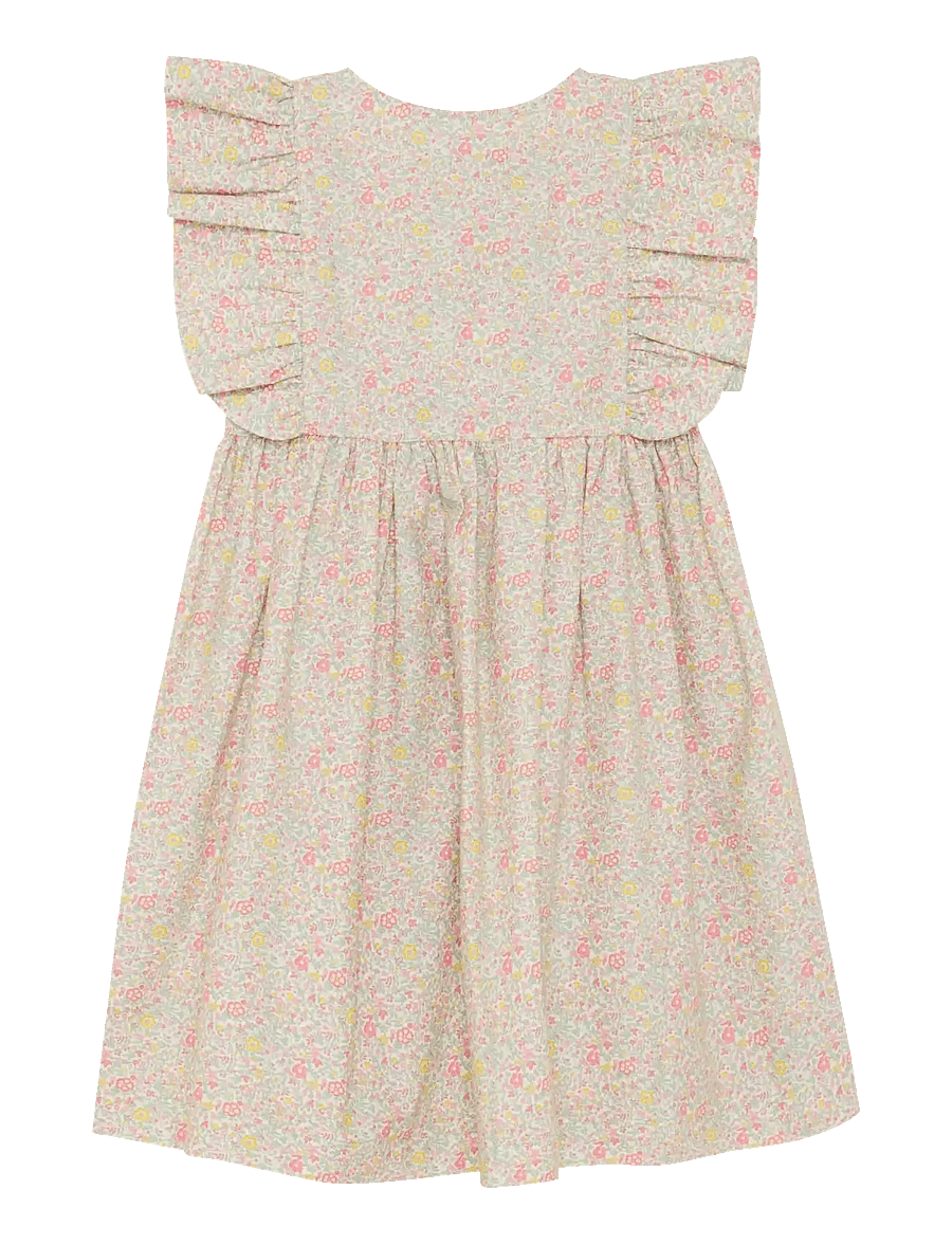 Huttelihut - Dress SS in Liberty Fabric - kurzärmelige freizeitkleider - double cream - 2