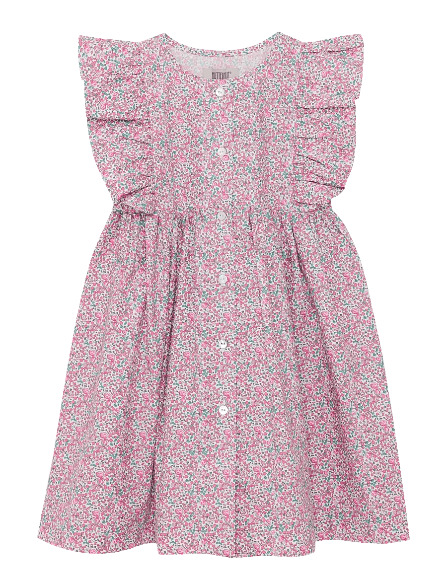 Huttelihut - Dress SS in Liberty Fabric - kortærmede hverdagskjoler - plumeria - 1