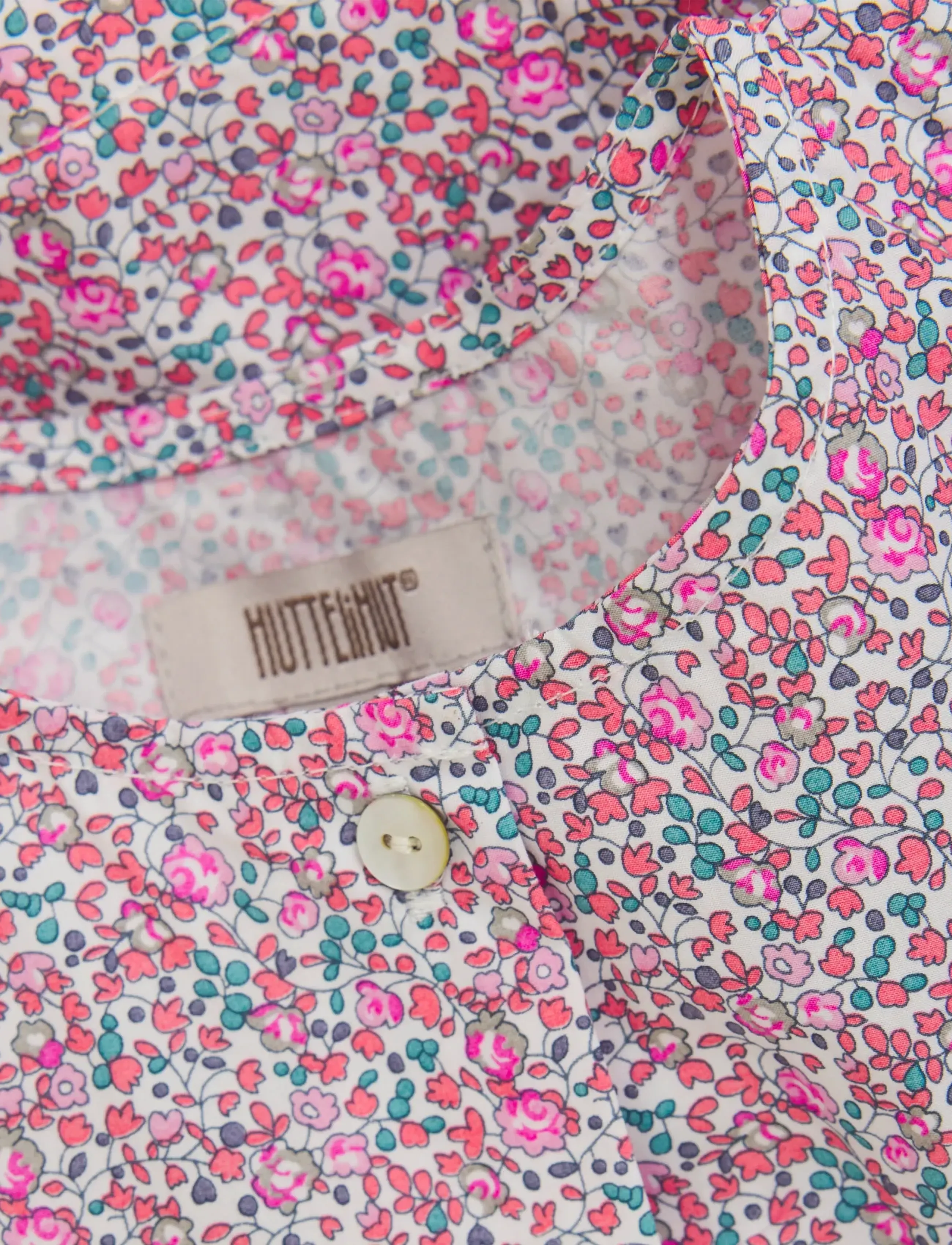 Huttelihut - Dress SS in Liberty Fabric - lühikeste varrukatega vabaaja kleidid - plumeria - 5