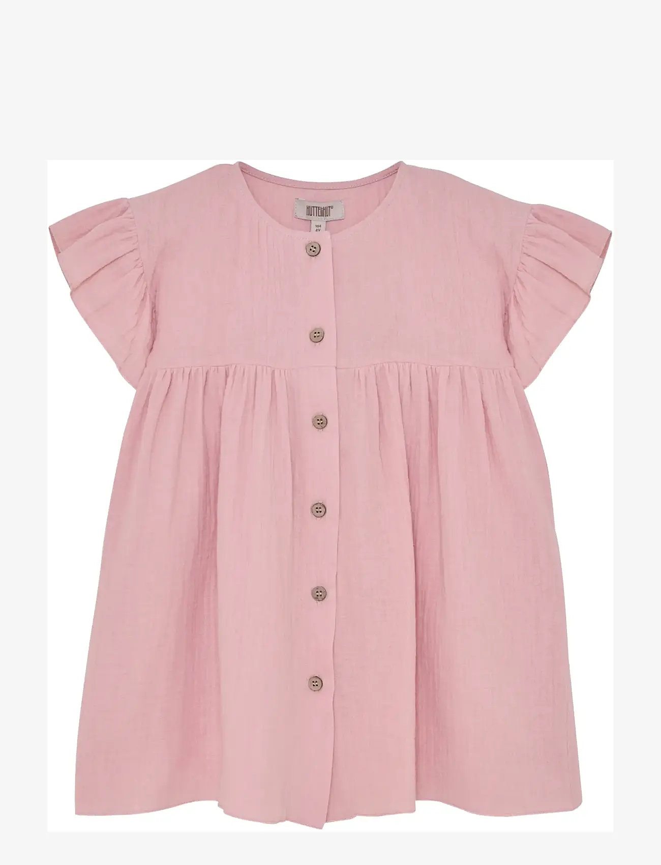 Huttelihut - Dress SS Muslin - stutterma casual kjólar - pale mauve - 0