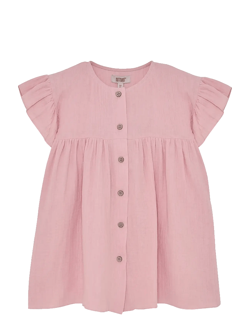 Huttelihut - Dress SS Muslin - stutterma casual kjólar - pale mauve - 0