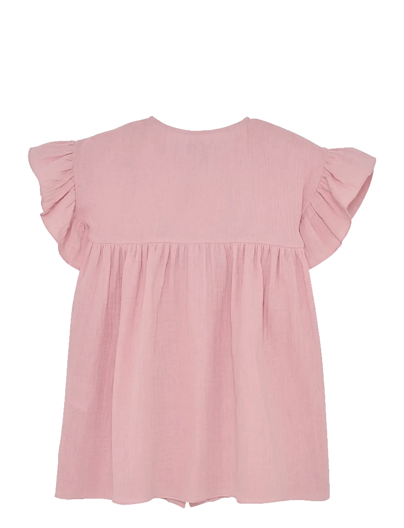 Huttelihut - Dress SS Muslin - stutterma casual kjólar - pale mauve - 1