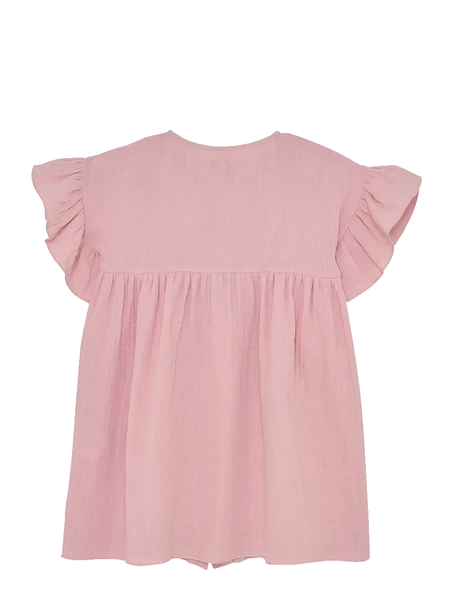 Huttelihut - Dress SS Muslin - kortärmade vardagsklänningar - pale mauve - 1