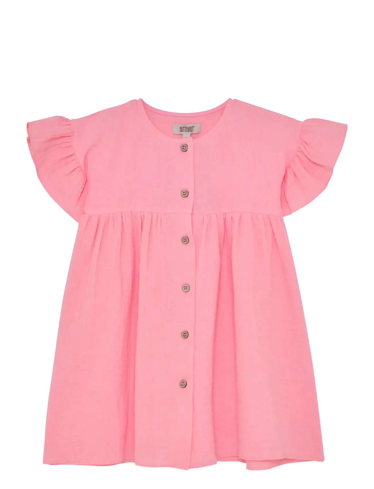 Huttelihut Dress Ss Muslin, 92, Casual Dresses, Rosa - Short-sleeved Kinder