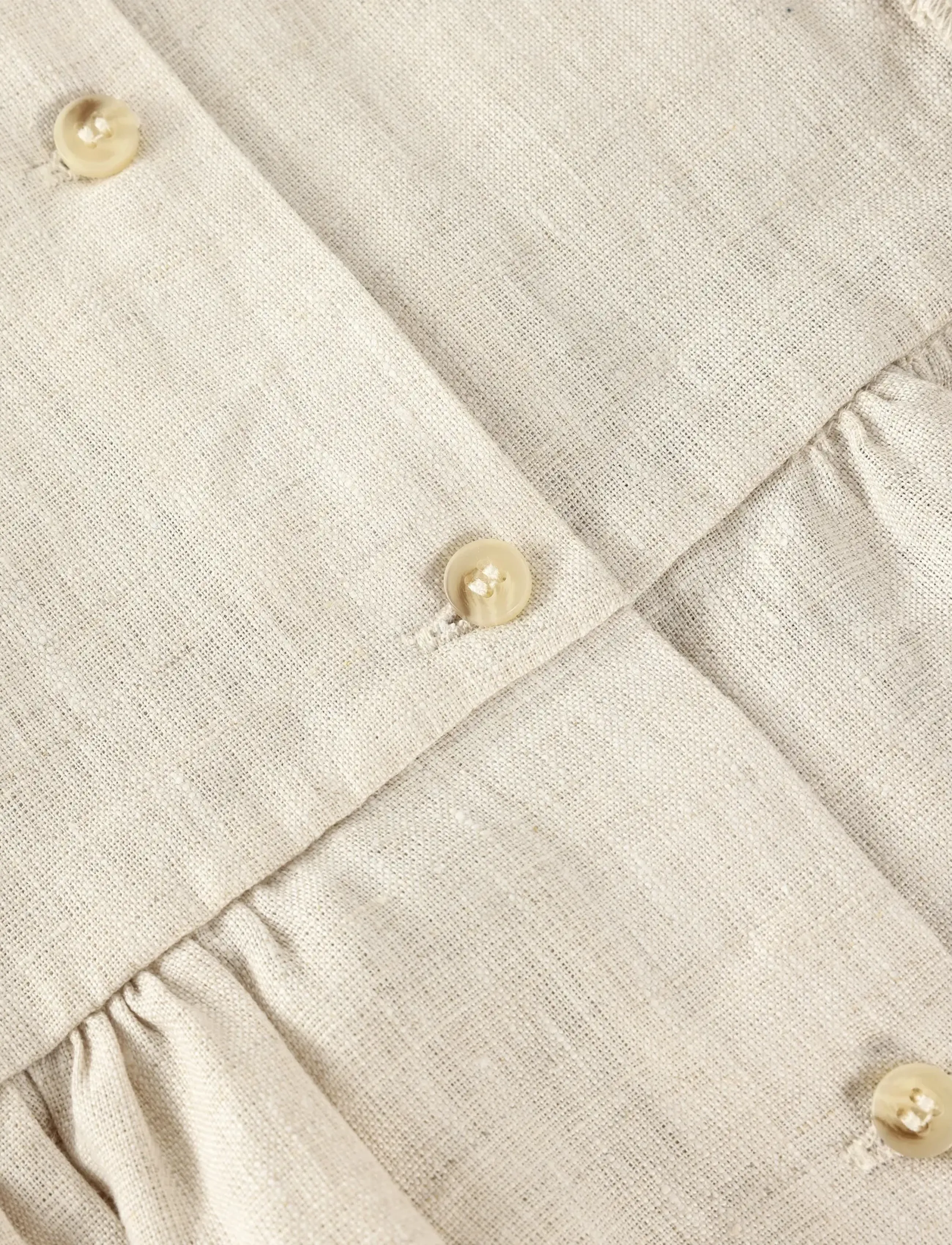 Huttelihut - Dress SS Linen - kurzärmelige freizeitkleider - antique white - 2