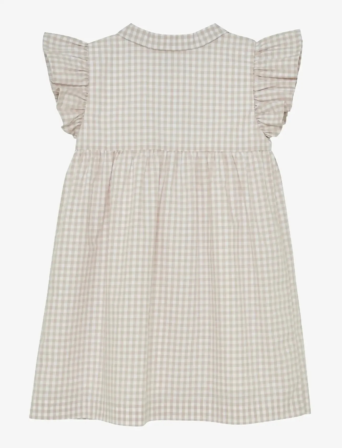Huttelihut - Dress SS Woven Check - kurzärmelige babykleider - white pepper - 1