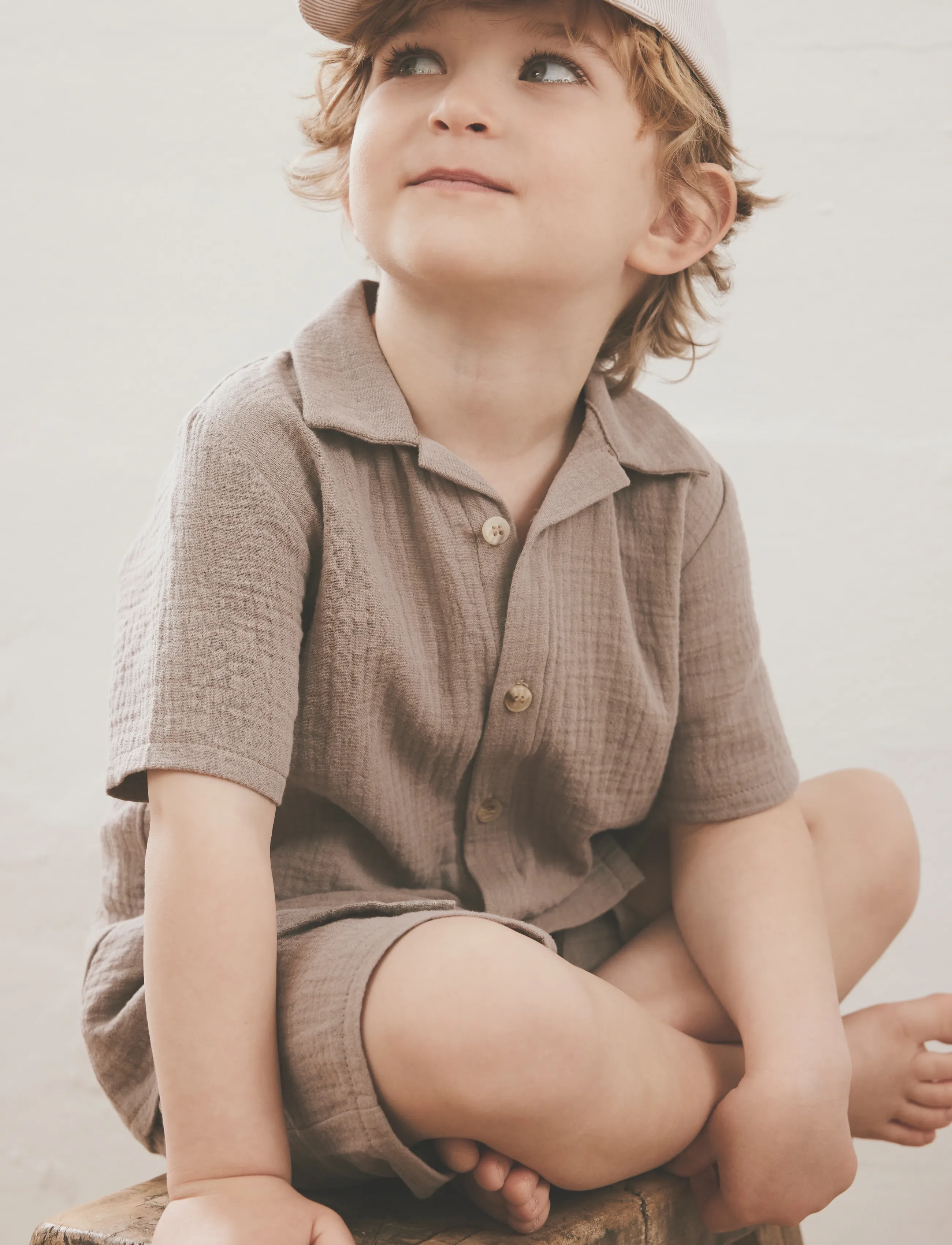 Huttelihut Shorts Muslin - Stuttbuxur - MOON ROCK / beige