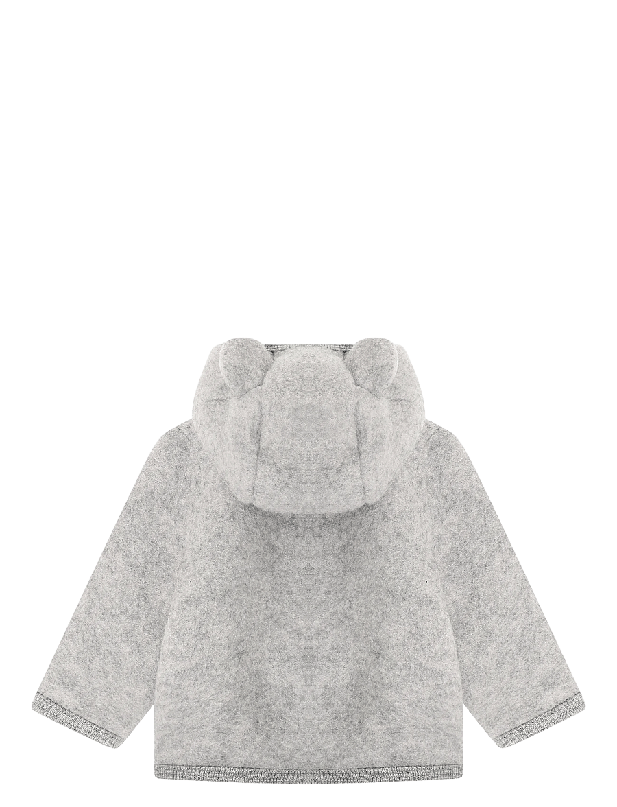 Huttelihut - Jacket Ears Wool Fleece - fleecejackor - medium grey melange - 1