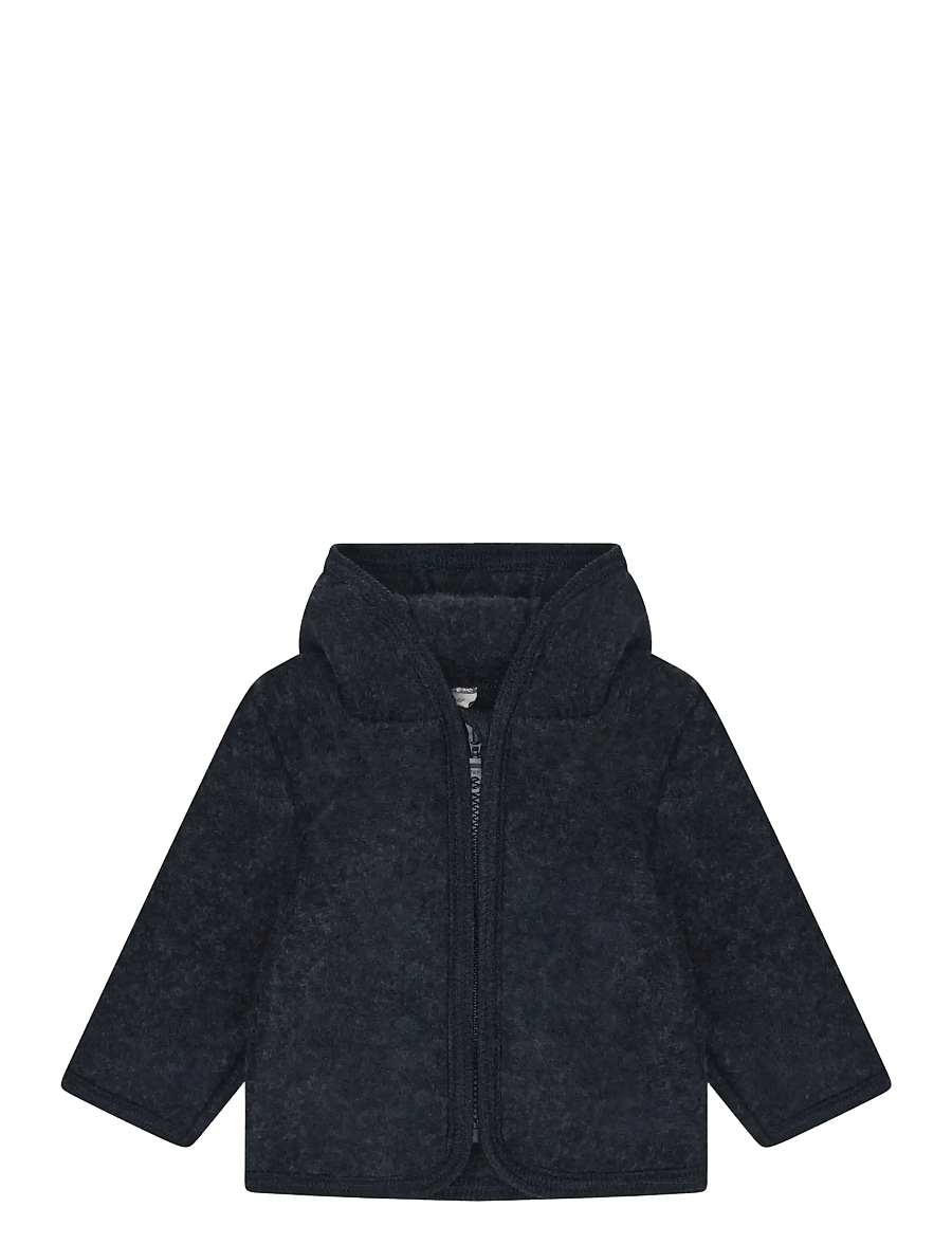 Huttelihut - Jacket Ears Wool Fleece - fleecejackor - navy melange - 0