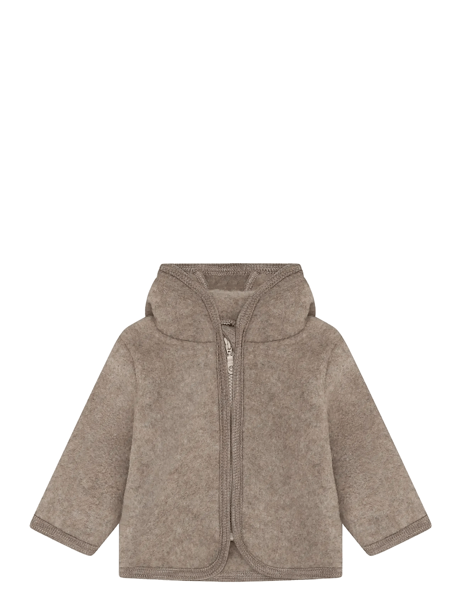 Huttelihut - Jacket Ears Wool Fleece - fleecejakker - savannah melange - 0