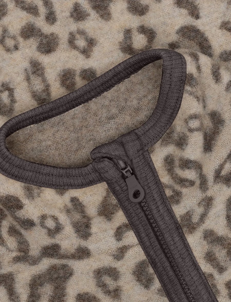 Huttelihut - Jacket Wool Fleece Jacquard - fleecejackor - camel melange - 3