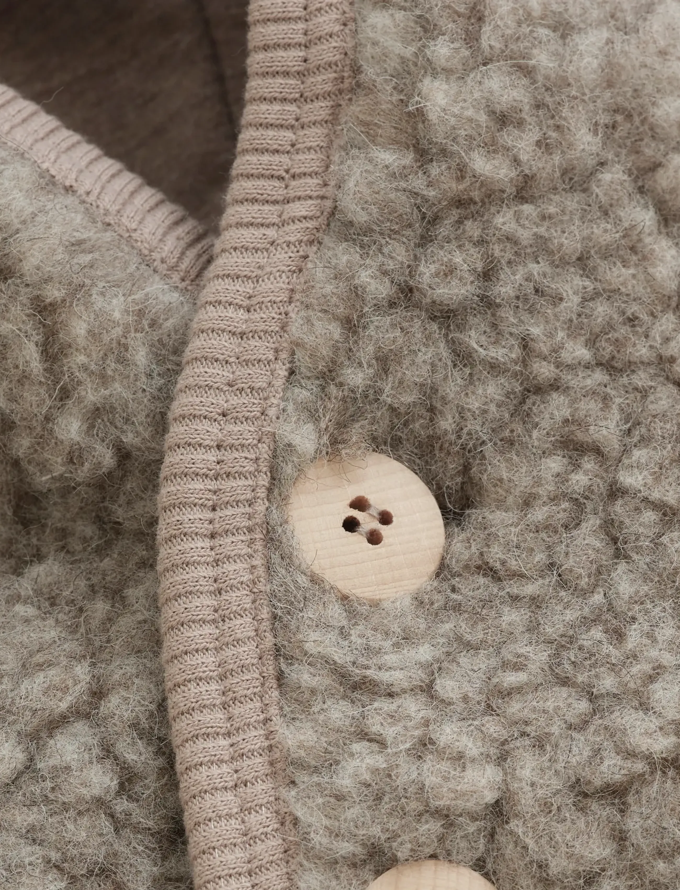 Huttelihut - Jacket Pixie Wool Teddy w. Lin - soojad ja polsterdatud - camel melange - 2