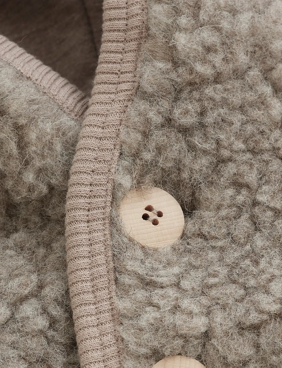 Huttelihut - Jacket Pixie Wool Teddy w. Lin - soojad ja polsterdatud - camel melange - 2