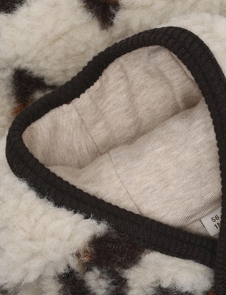 Huttelihut - Jacket Wool Teddy Jacq w. Lin - daunen- und steppjacken - cement - 3