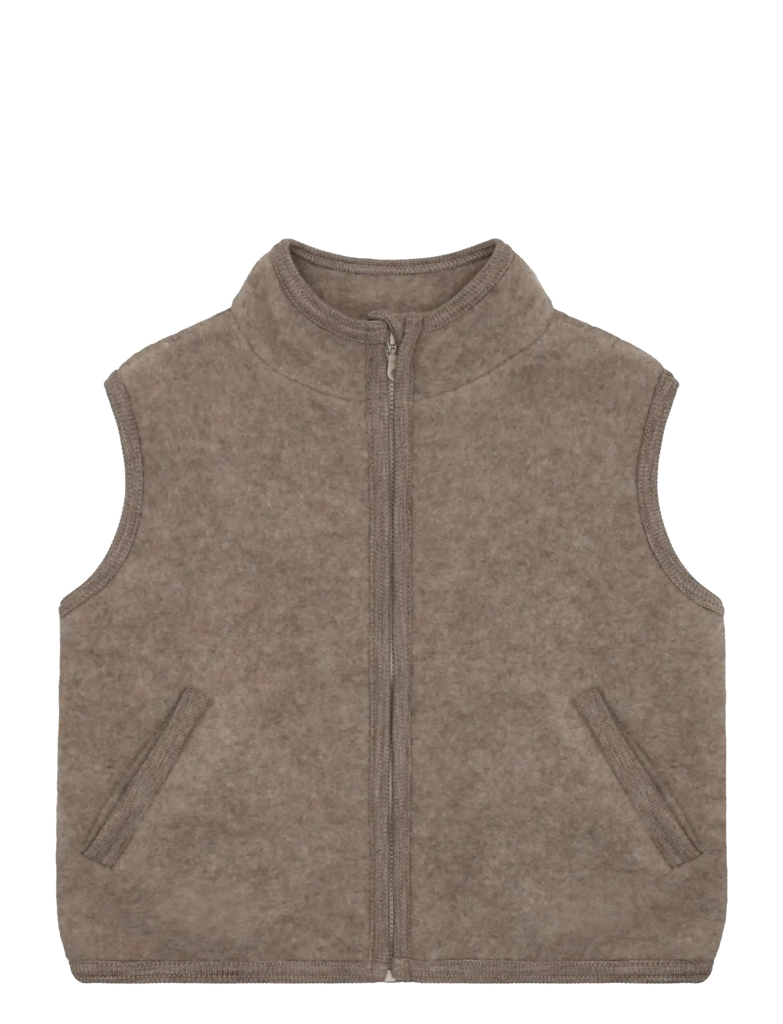 Huttelihut Vest Wool Fleece - Wool - SAVANNAH MELANGE / brown