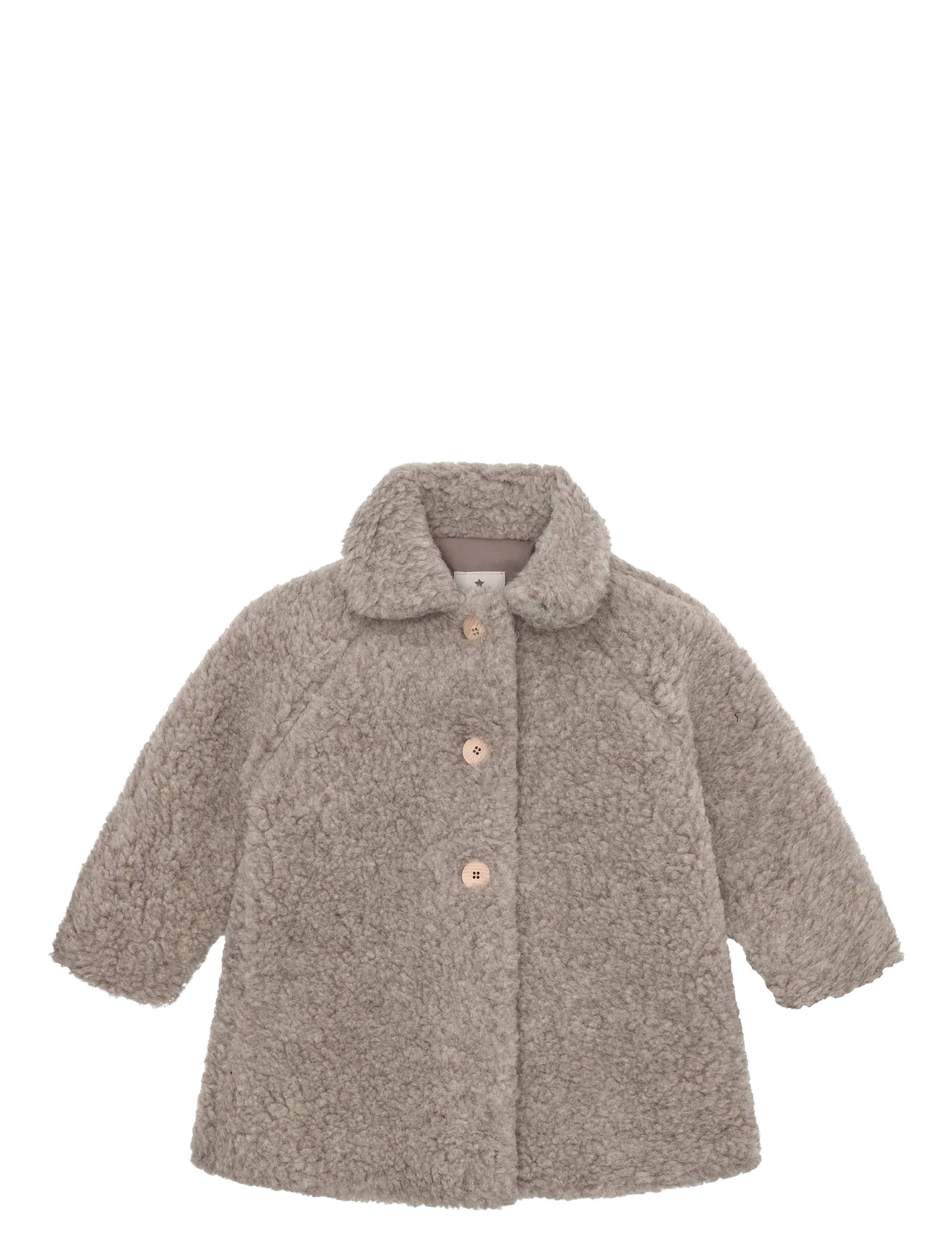 Huttelihut Coat Wool Teddy w. Lining - Back to school - CAMEL MELANGE / brown