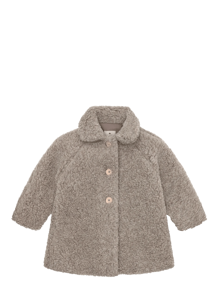 Huttelihut - Coat Wool Teddy w. Lining - daunen- und steppjacken - camel melange - 0
