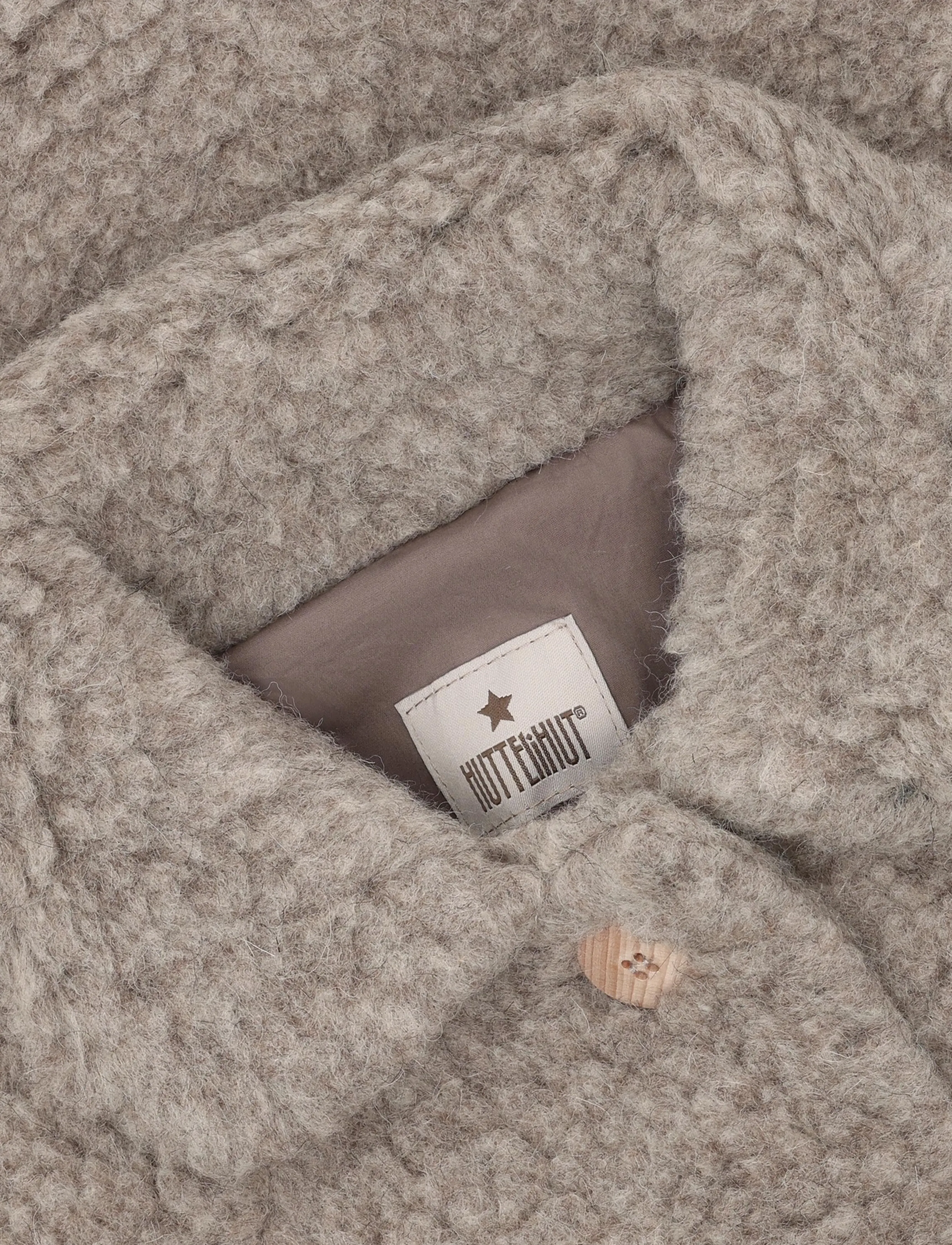 Huttelihut - Coat Wool Teddy w. Lining - camel melange - 2