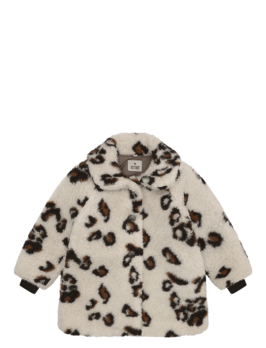 Huttelihut - Coat Wool Teddy Jacq w. Lin - dunjakker - cement - 1