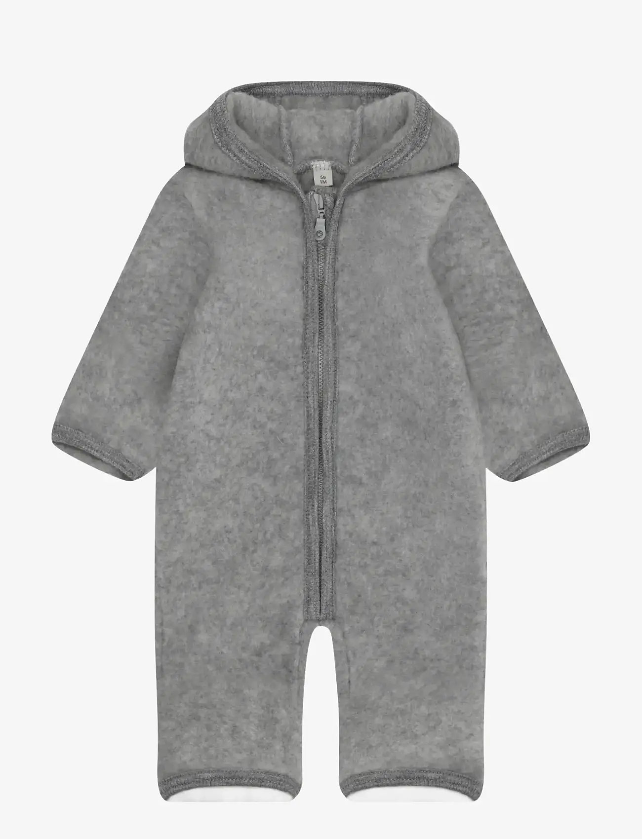 Huttelihut Pram Suit Wool Fleece - Kläder - MEDIUM GREY MELANGE / grey