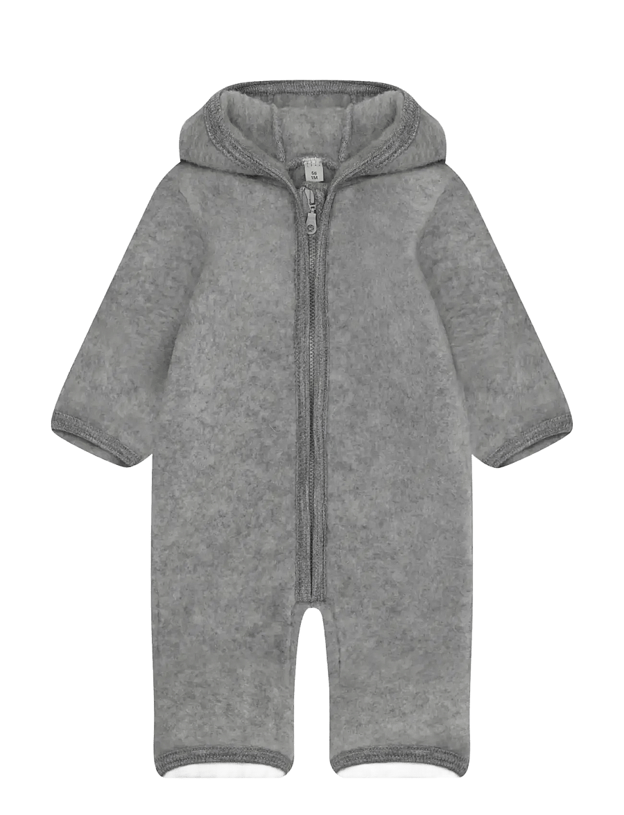 Huttelihut - Pram Suit Wool Fleece - byxdress - medium grey melange - 0