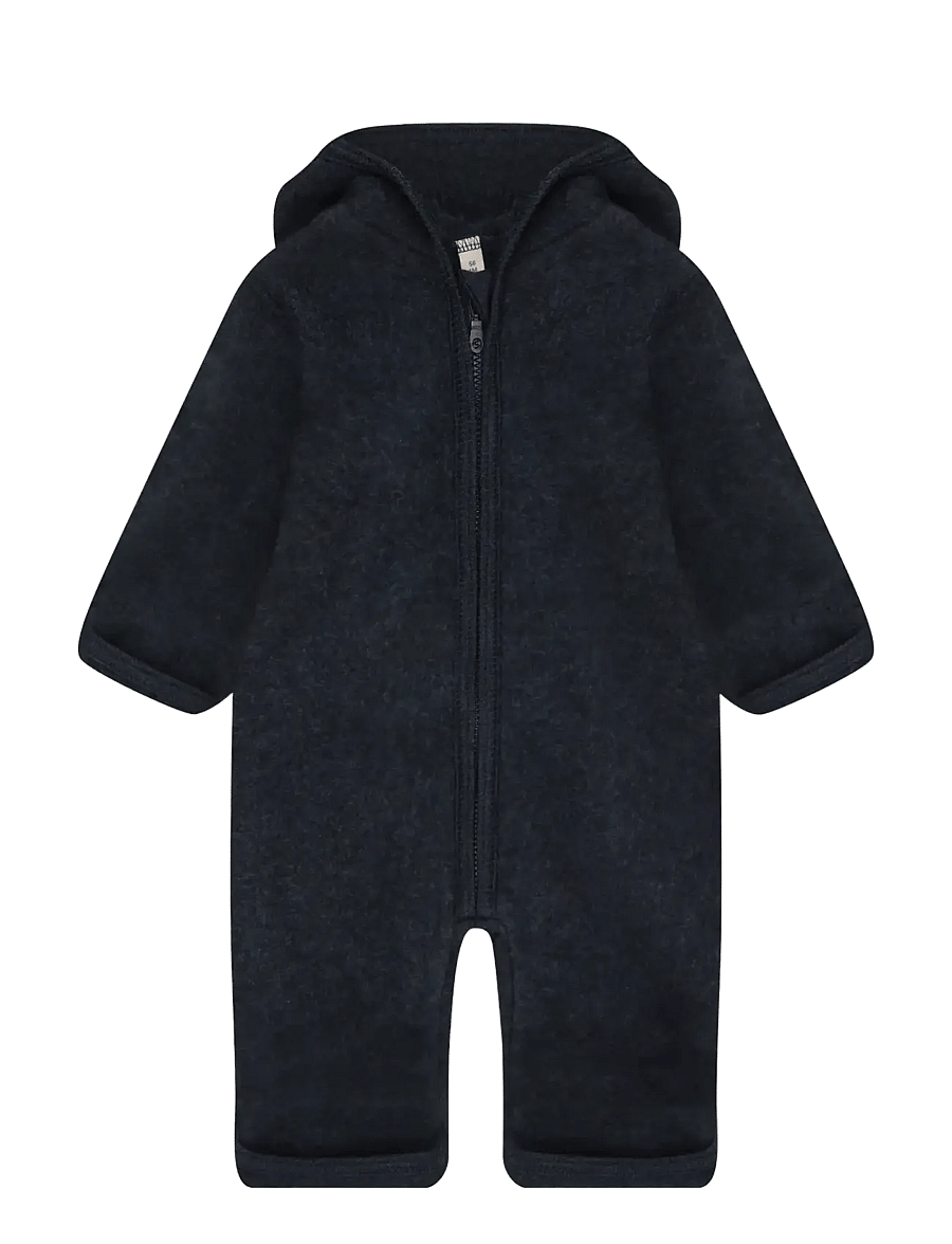 Huttelihut - Pram Suit Wool Fleece - kombinesoonid - navy melange - 0
