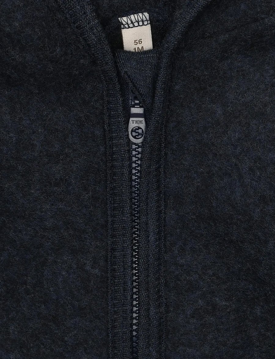 Huttelihut - Pram Suit Wool Fleece - kombinesoonid - navy melange - 2