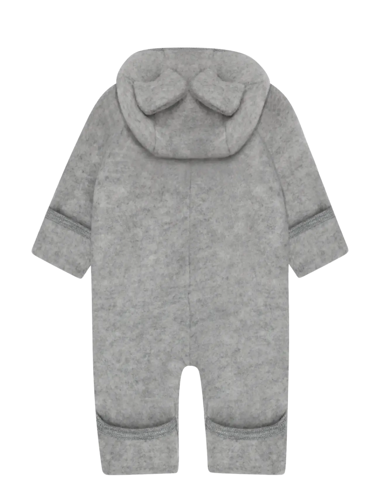 Huttelihut - Pram Suit Ears Wool Fleece - termokombinesoonid - medium grey melange - 2