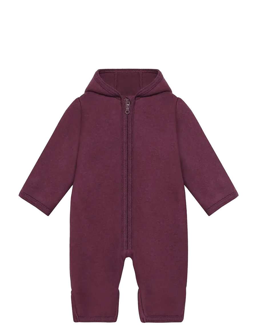 Huttelihut - Pram Suit Ears Wool Fleece - fleecedragter - port royale - 0