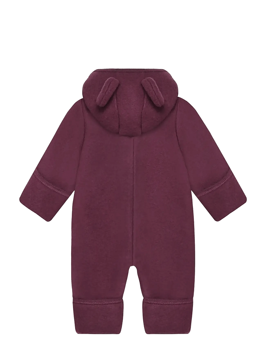 Huttelihut - Pram Suit Ears Wool Fleece - fleecedragter - port royale - 1