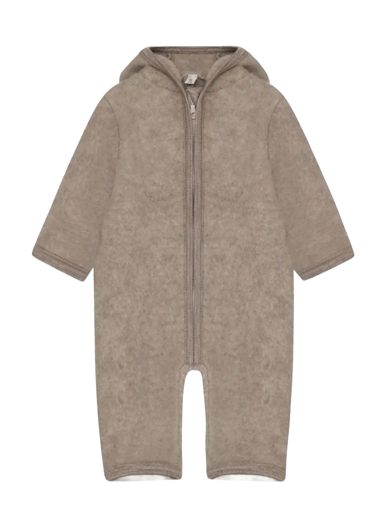 Huttelihut Pram Suit Ears Wool Fleece - Overtøj - SAVANNAH MELANGE / beige