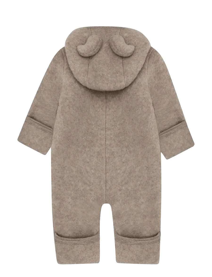 Huttelihut - Pram Suit Ears Wool Fleece - termokombinesoonid - savannah melange - 1