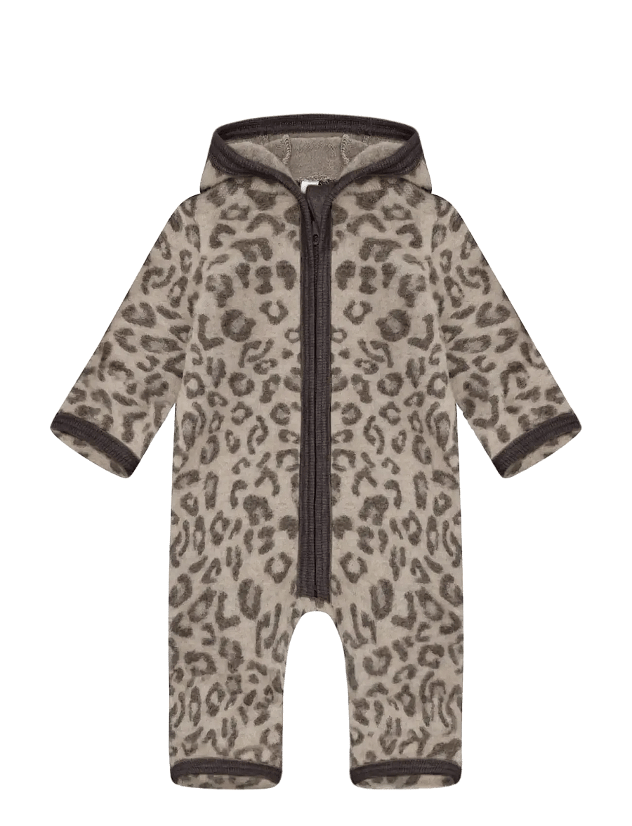 Huttelihut - Pram Suit Wool Fleece Jacquard - fliiskombinesoonid - camel melange - 0