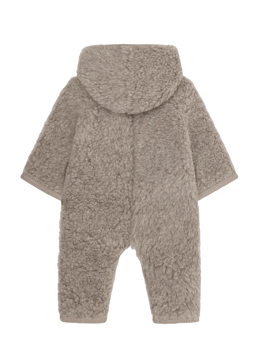 Huttelihut - Pram Suit Wool Teddy w. Lining - fleece overalls - camel melange - 1