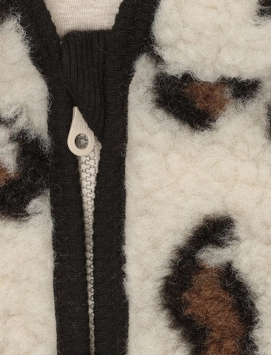 Huttelihut - Pram Suit Wool Teddy Jacq Lin - fleece sæt - cement - 2