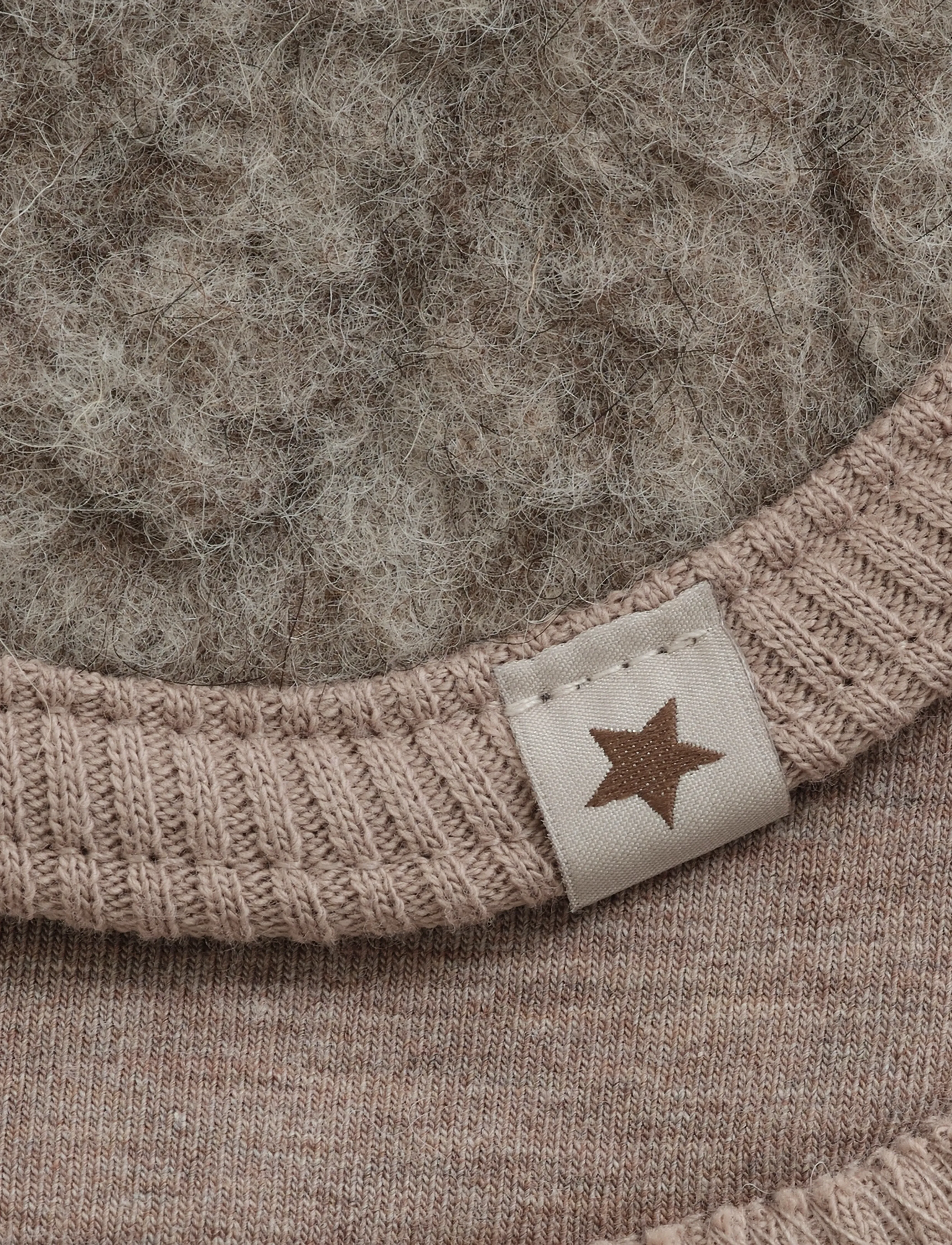 Huttelihut - Neck Warmer Wool Teddy - camel melange - 2