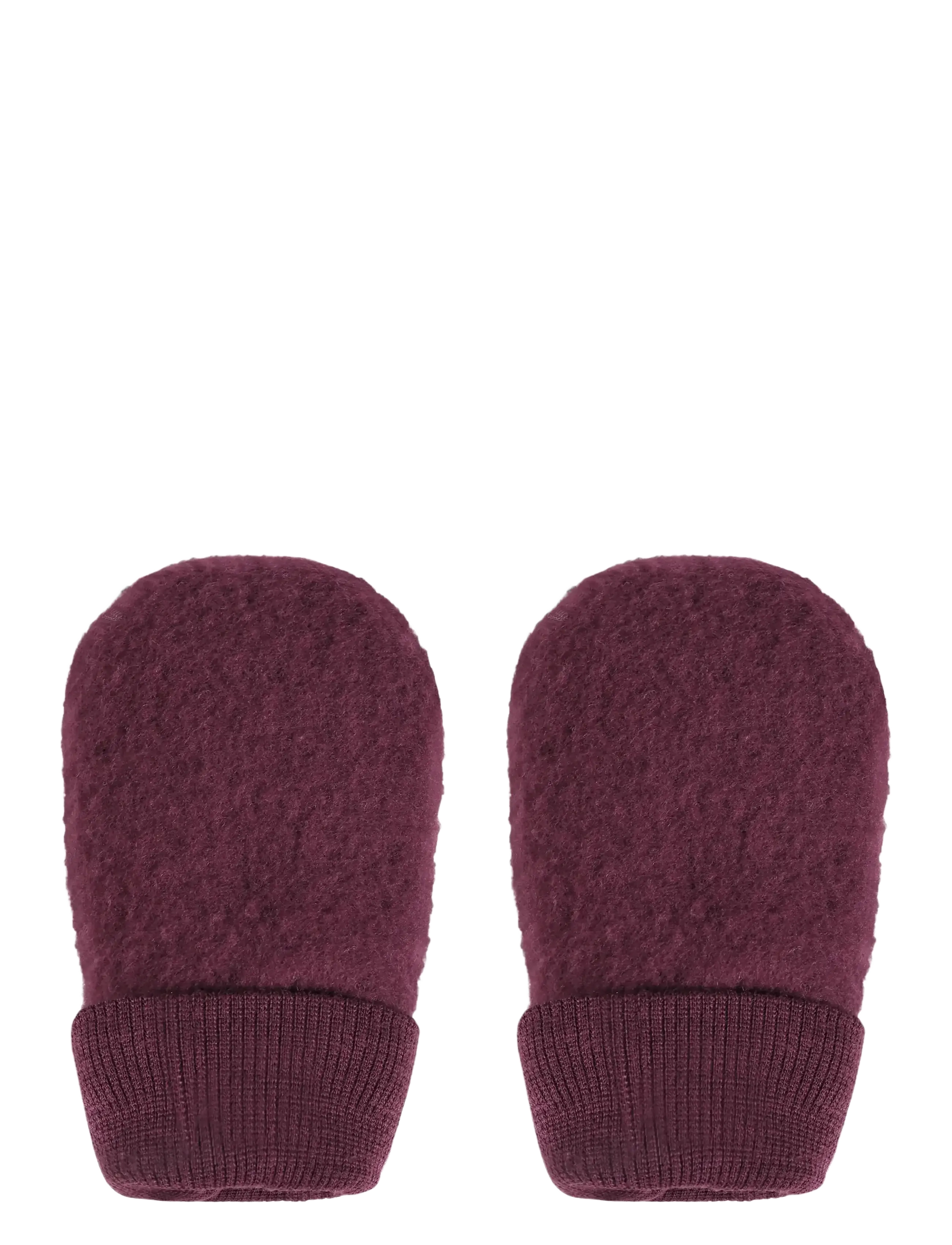 Huttelihut Mittens Wool Fleece - Wool - PORT ROYALE / burgundy