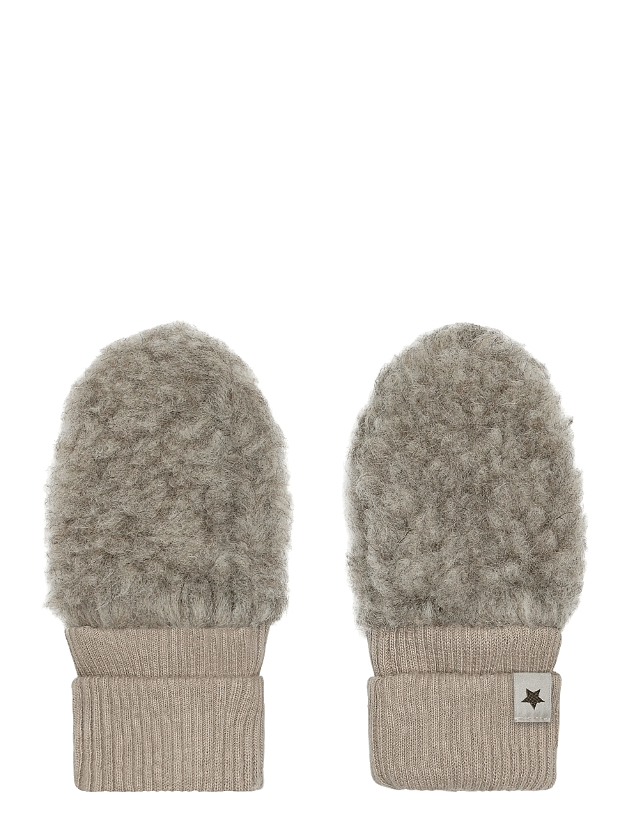 Huttelihut - Mittens Wool Teddy - camel melange - 0