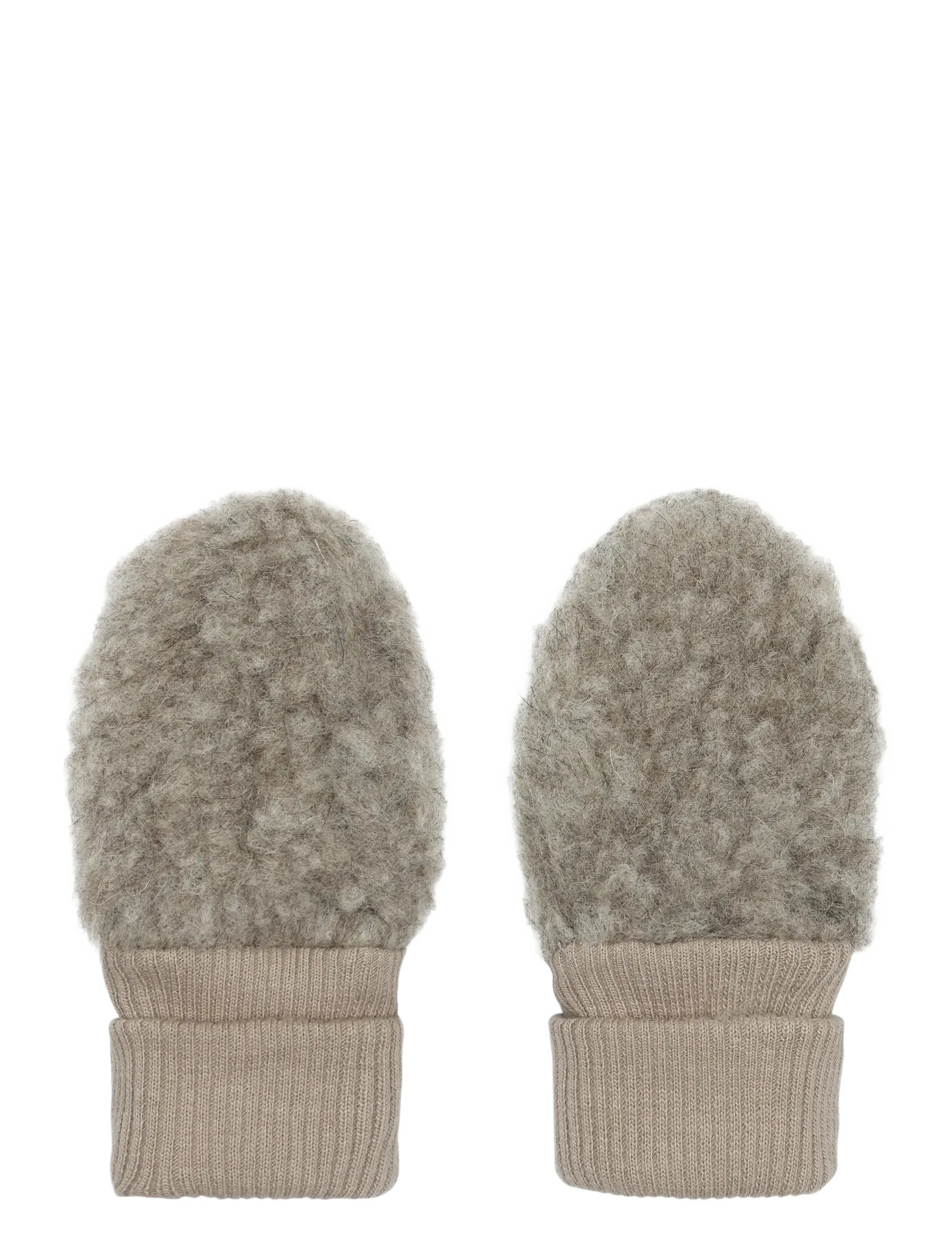 Huttelihut - Mittens Wool Teddy - camel melange - 1
