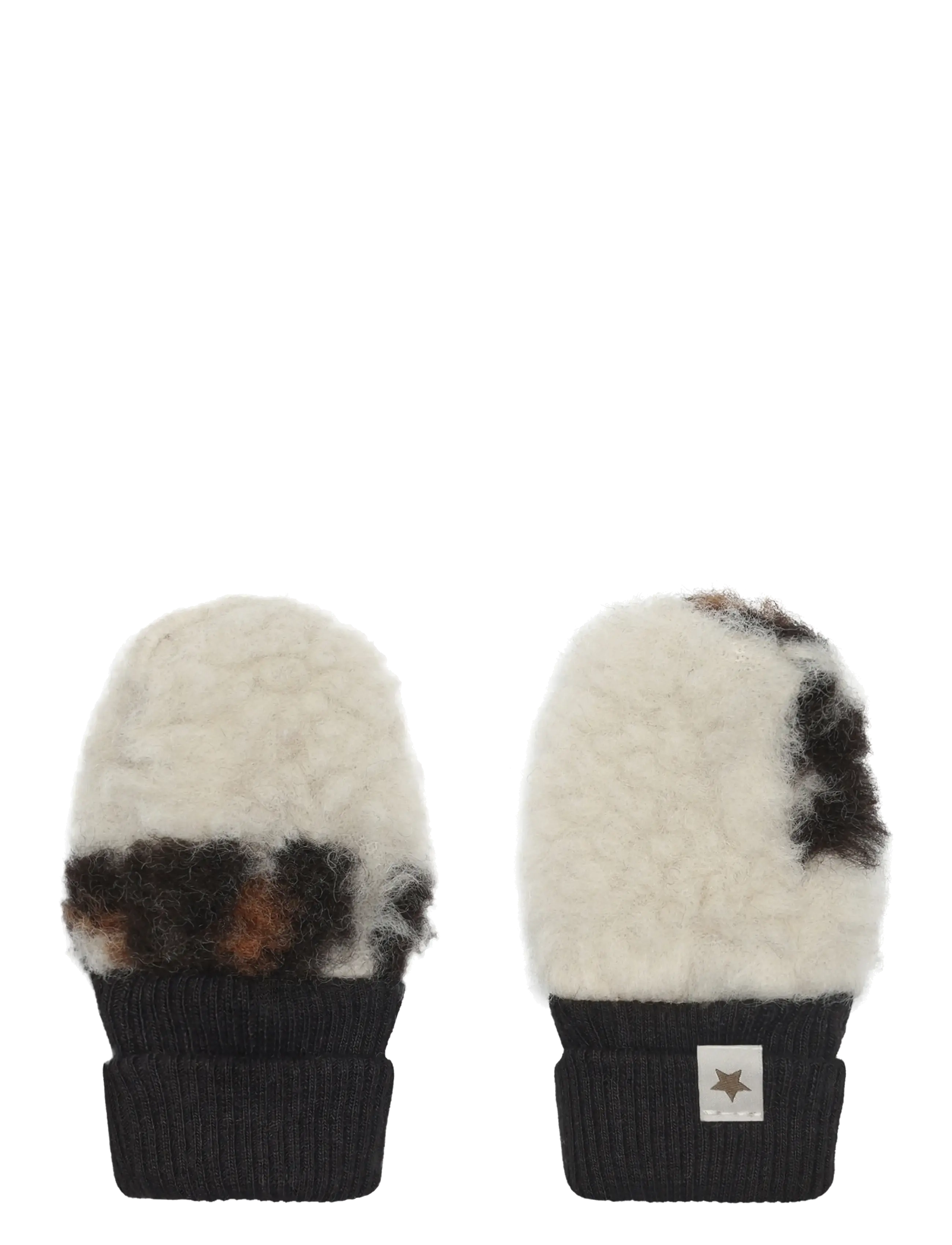 Huttelihut Mittens Wool Teddy Jacquard - Handschuhe - CEMENT / grey