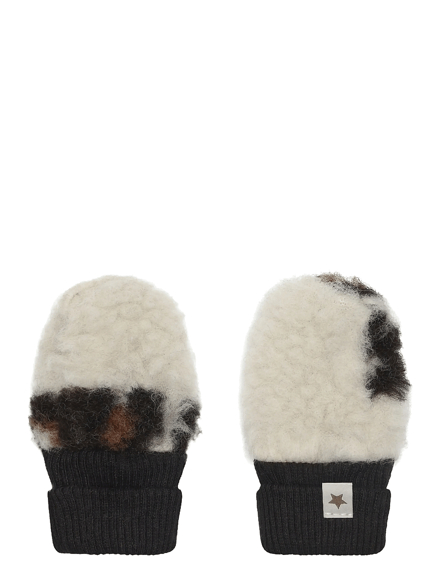 Huttelihut - Mittens Wool Teddy Jacquard - cement - 0