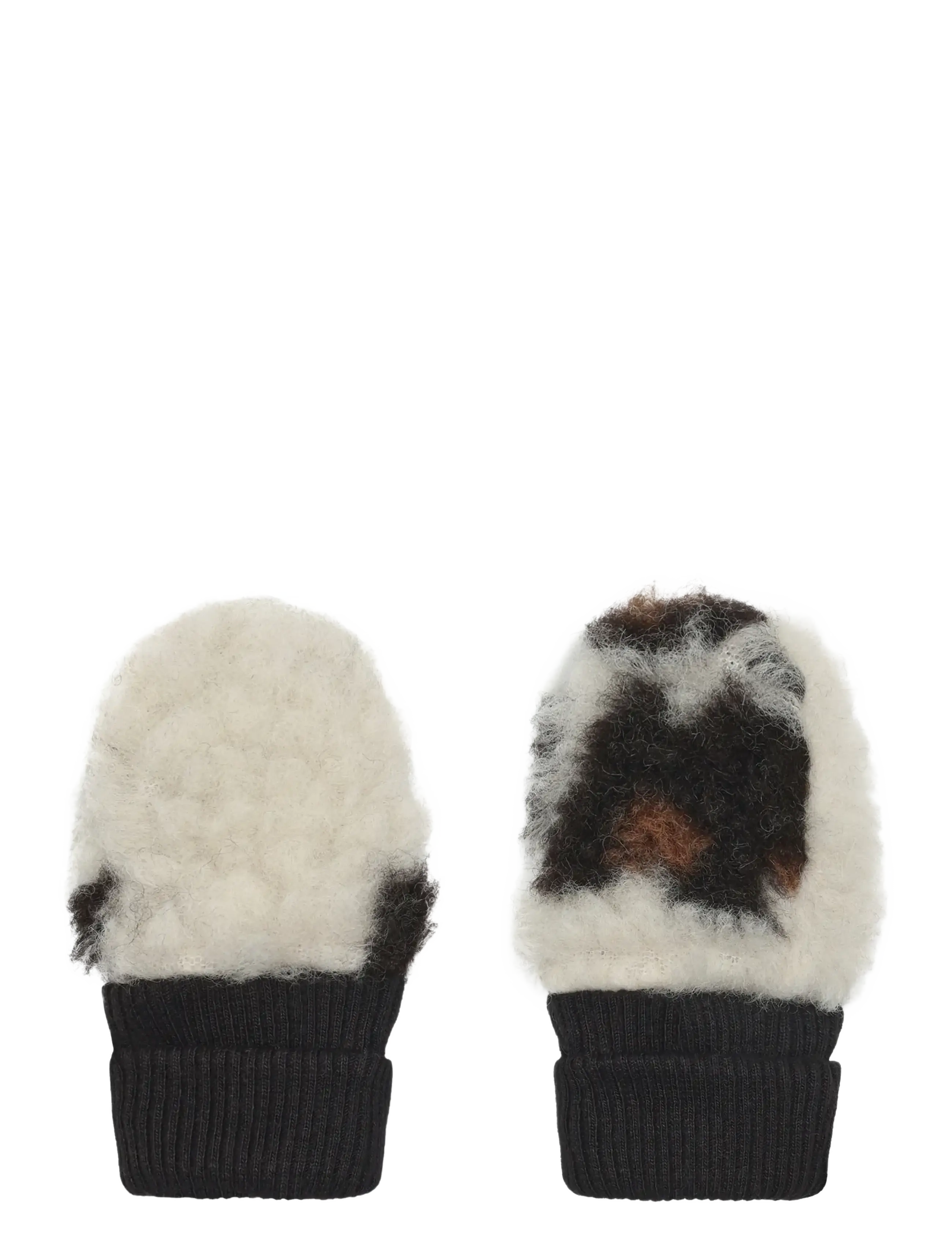 Huttelihut - Mittens Wool Teddy Jacquard - cement - 1