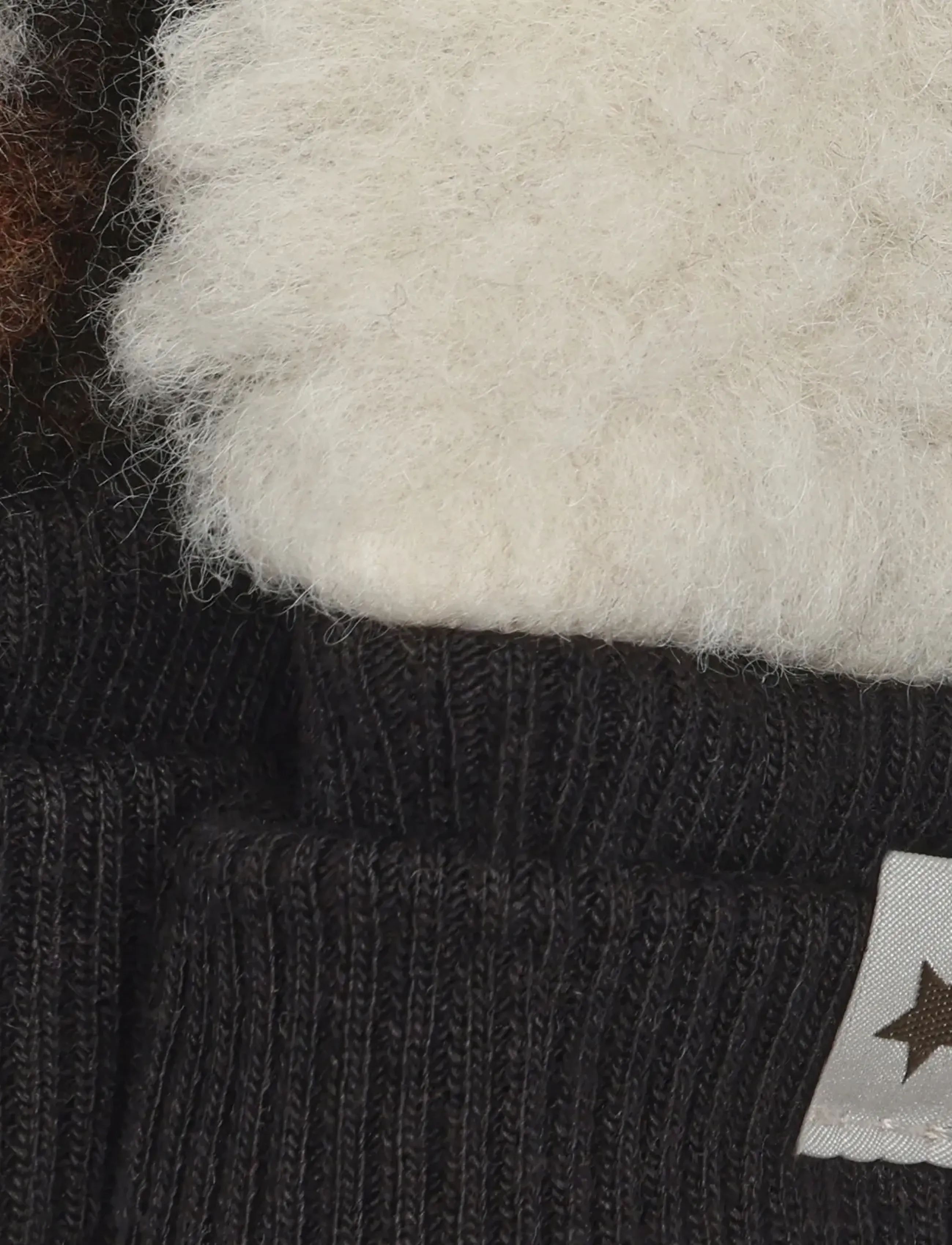 Huttelihut - Mittens Wool Teddy Jacquard - cement - 2