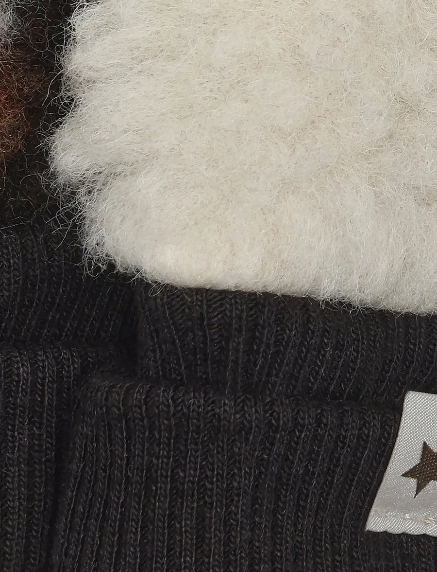 Huttelihut - Mittens Wool Teddy Jacquard - cement - 2