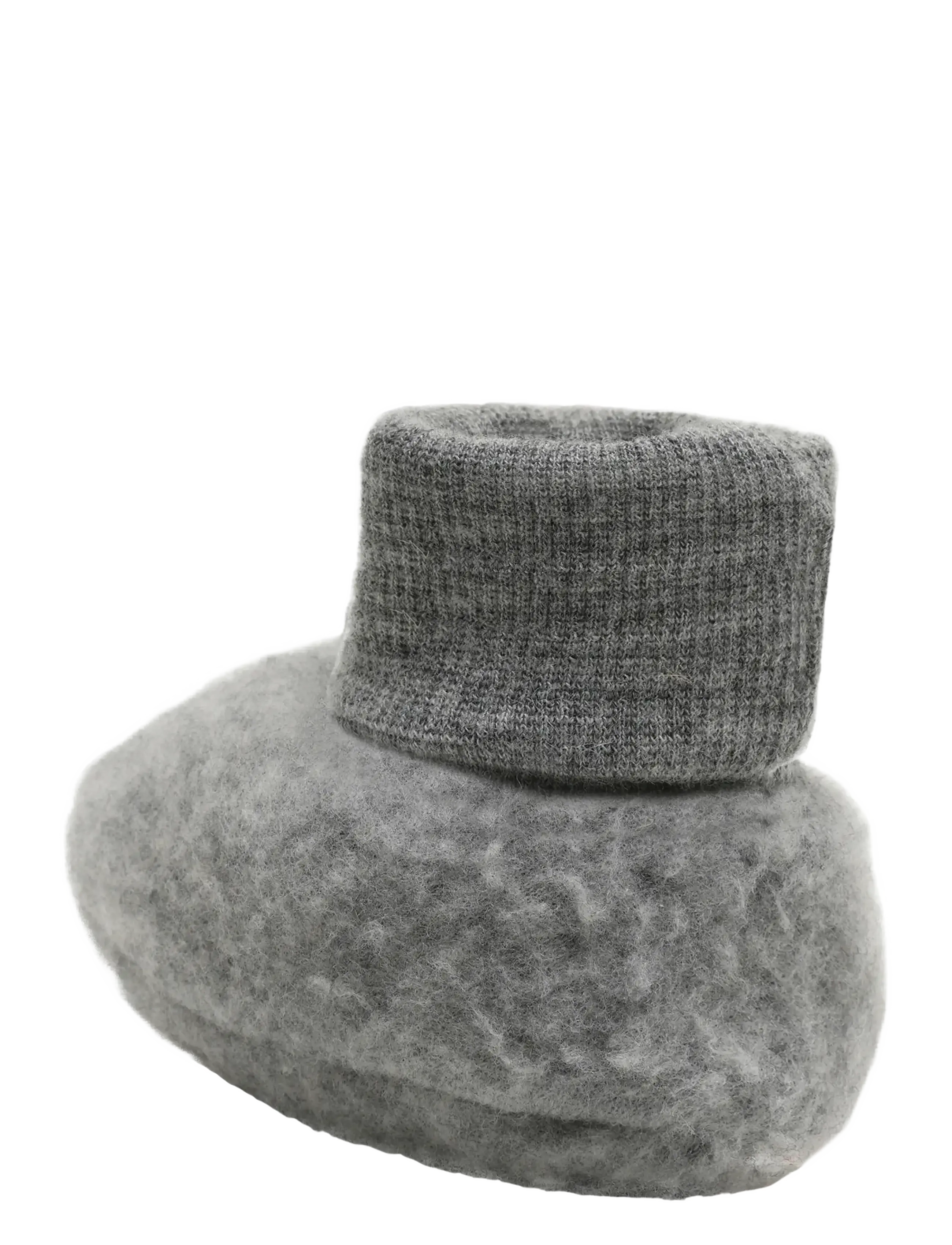 Huttelihut - Footies Wool Fleece - babystrikstøvler - medium grey melange - 2