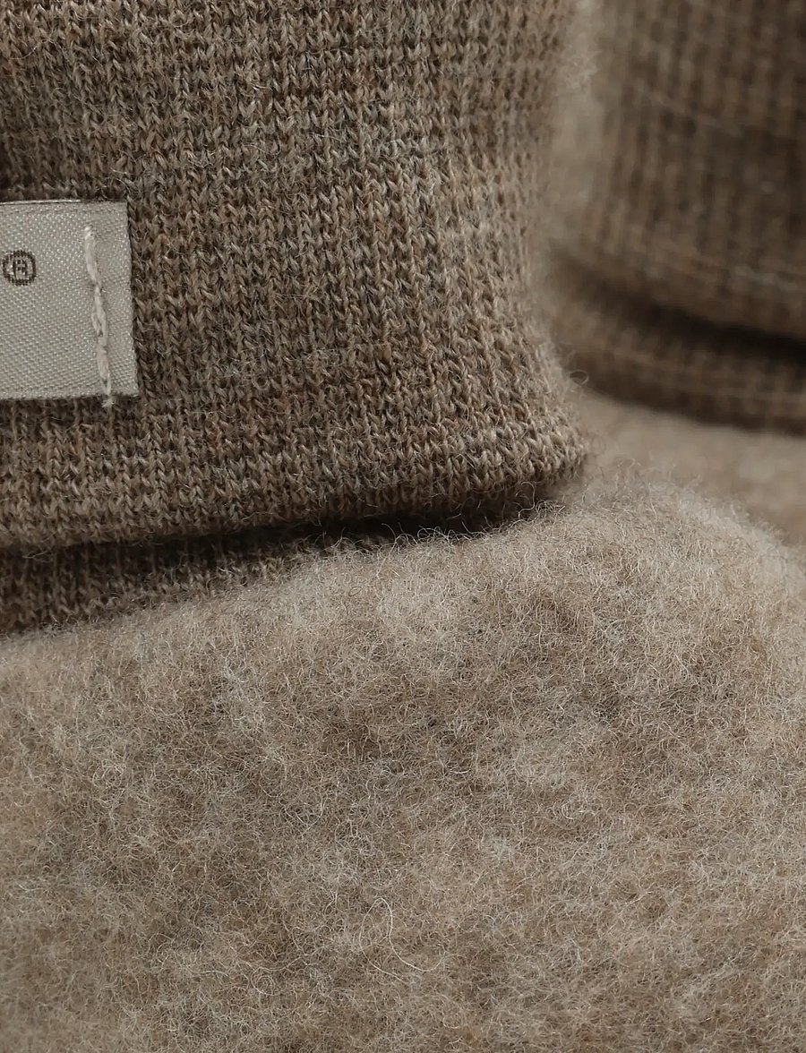 Huttelihut - Footies Wool Fleece - babystrikstøvler - savannah melange - 2