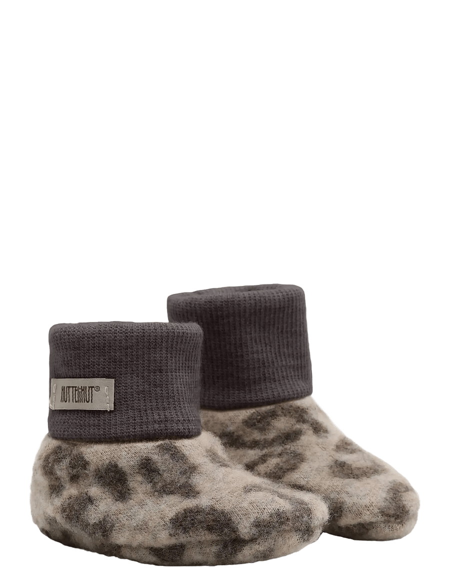Huttelihut - Footies Wool Fleece 2-layer - babystrikstøvler - camel melange - 1