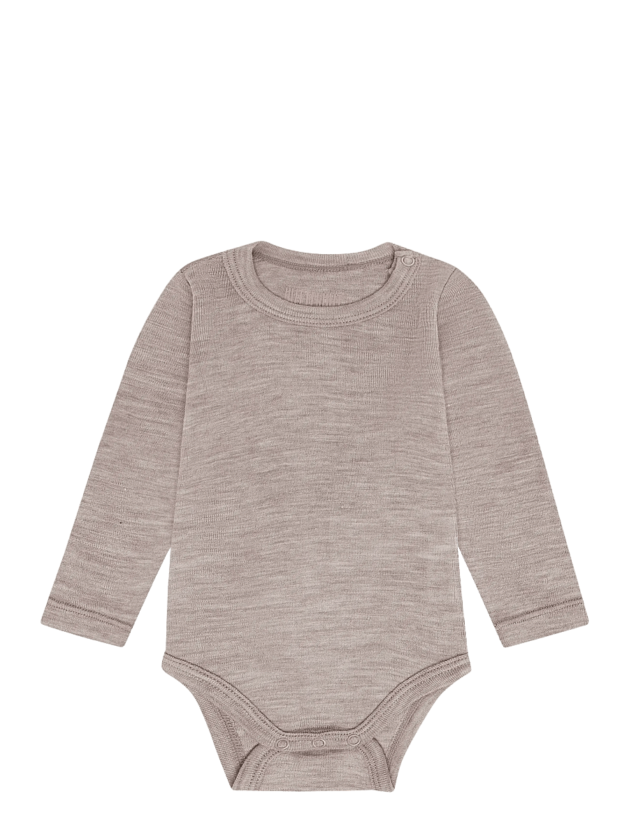 Huttelihut - Body LS Wool w. Silk - underställ baby - cinder melange - 0