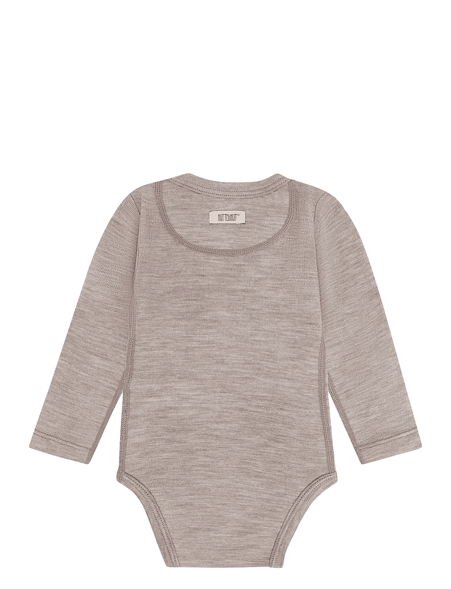 Huttelihut - Body LS Wool w. Silk - underställ baby - cinder melange - 1